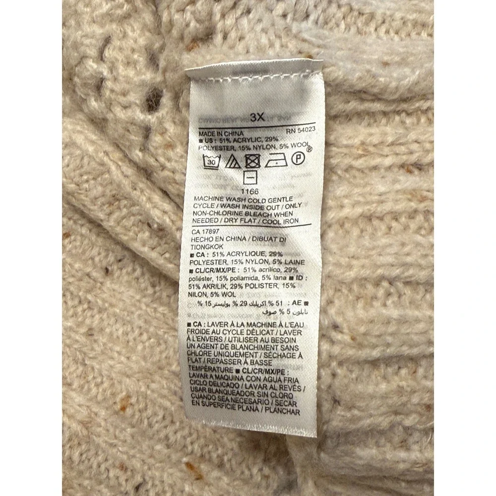 Old Navy Womens 3X Cream Cable‎ Knit Ruffle Sleeve Sweater - Picture 4 of 5
